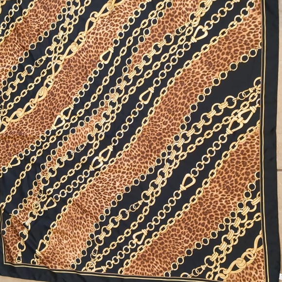 Vintage Equestrian Polyester Scarf 34x34 - Picture 3 of 4